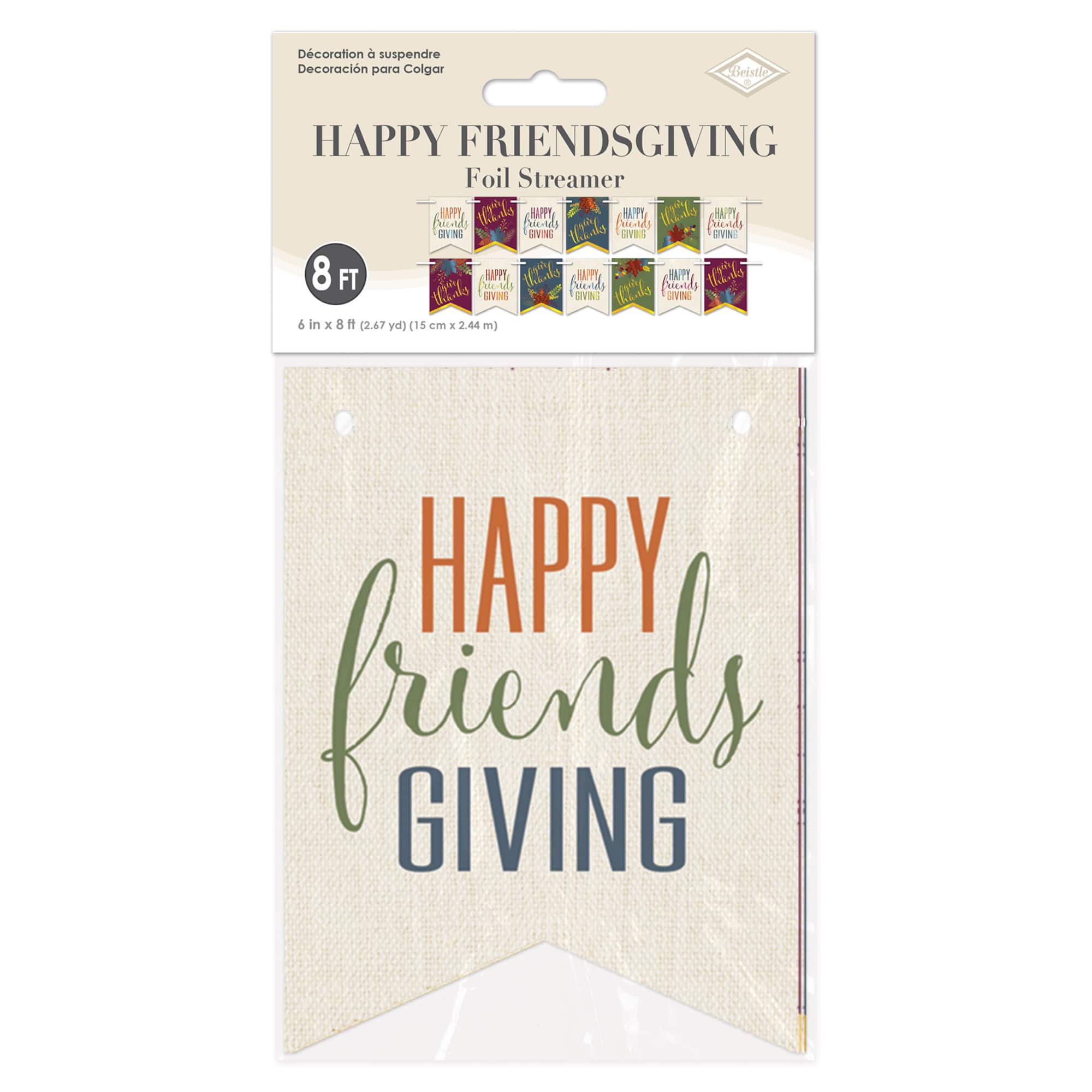 Beistle 8ft. Happy Friendsgiving Foil Streamer